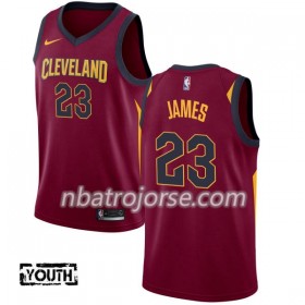 Barn Cleveland Cavaliers Tröja LeBron James 23 Nike 2017-18 Röd Swingman